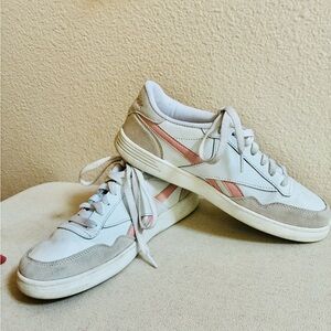 Reebok Club C Revenge White and Pink Sneakers size 8.5